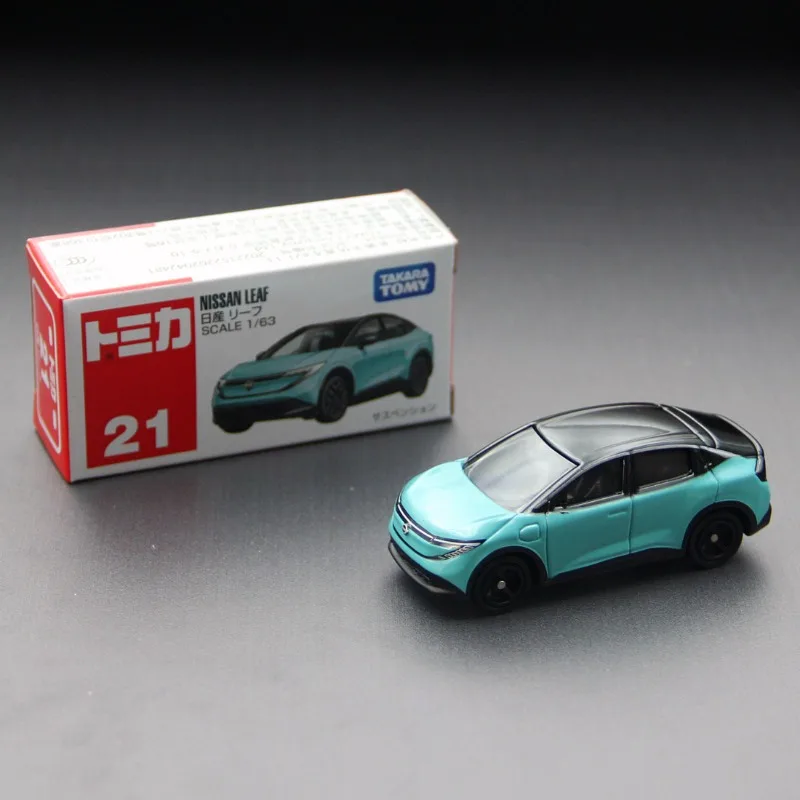 

TAKARA TOMY Alloy Car Model NISSAN LEAF Desktop decorations 1:66 toy cars with Suspension Shock Absorption collectibles gift