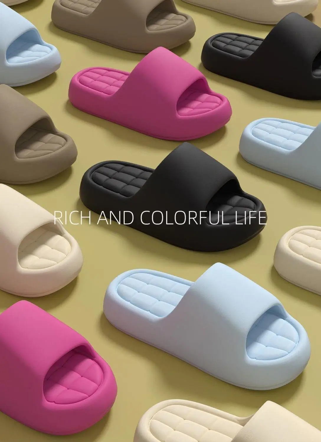 Pantuflas de Suela Gruesa Unisex, Antideslizantes para Baño, Cómodas para el Hogar, Sandalias Planas Modernas