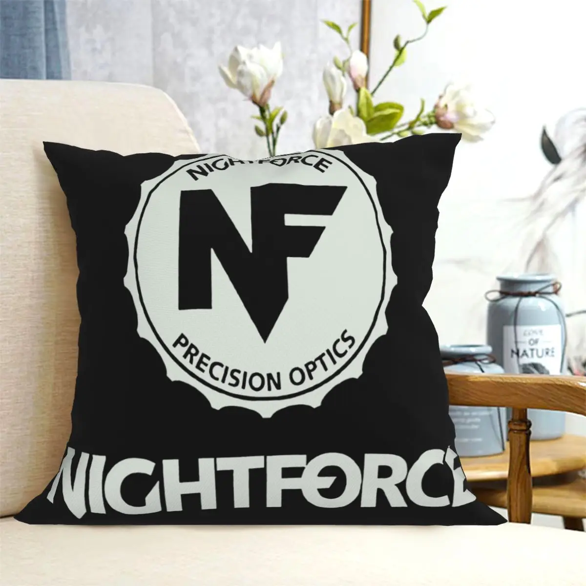 Nightforce Optics Hunting Rifle Scope Pillow Cover Pillow Cover Living Room Vintage Sofa Decorative Living Room Customizable