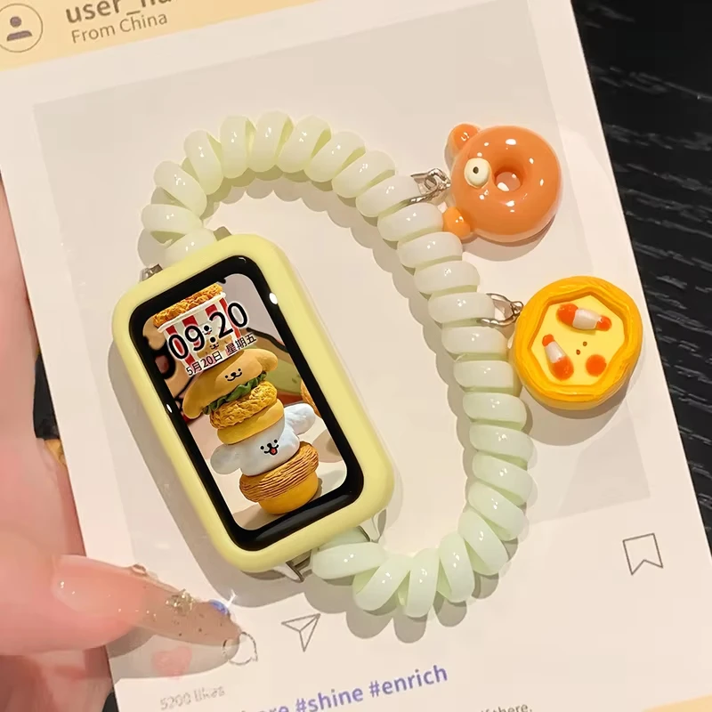 Lindas Pulseiras Scrunchie para Huawei Band 11 Pro, Elásticas e Esticáveis, Substituição para Smartwatch Huawei 11/10/9/8
