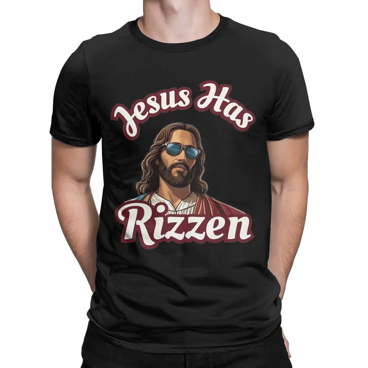 Men Women's Humor Jesus Christ Has Rizzen Graphic T Shirt Apparel Novelty Cotton Religious Catholic T Shirts Tee New Arrival