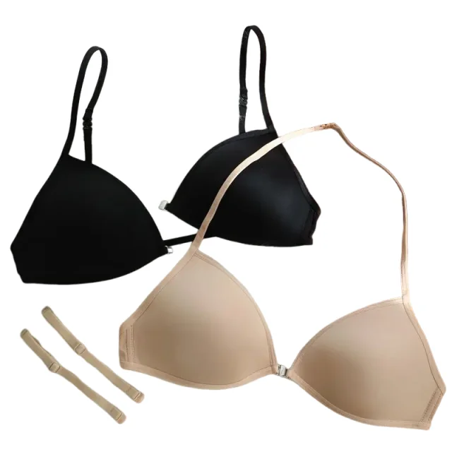 KUCLUT Cup French Underwear Small Chest Spaghetti Strap Beauty Back Halter Invisible Front Closure Bra Thin Section Tra