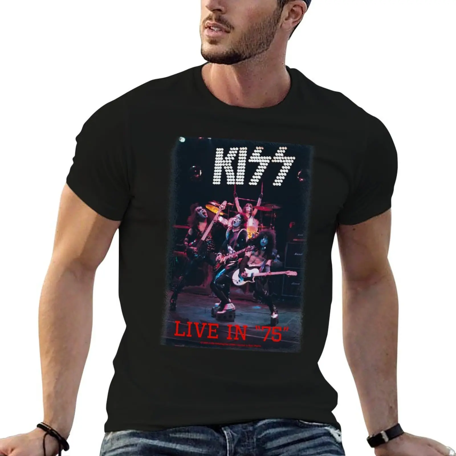 

Kiss live in “75” T-Shirt t shirts for man graphic tees t shirts cotton 100% cotton t shirt man T-Shirt