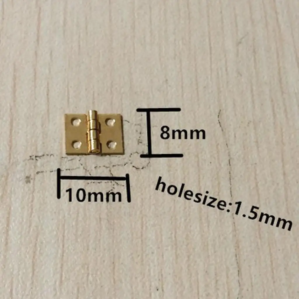 Music Box Brass Mini Hinges Kit Cabinet Door Hinge Jewelry Chest Model Making Dollhouse Accessories