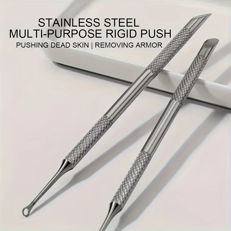 2pcs Multifunctional Nail Tool Set | Professional Dead Skin Trimmer Nail File Double-Ended Dead Skin And Cuticle Remover