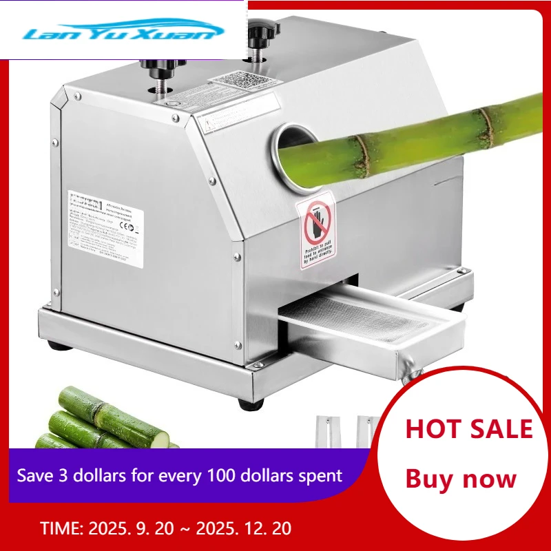 

SucceBuy Commercial Sugar Cane Juicer 110LBS/H High Output Sugarcane Juicer Machine w/3 Stainless Steel Rollers 2.4" Large Inlet