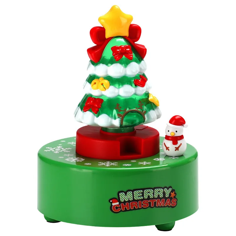 Creative Christmas Tree Music Box Toy Cute Rotating Christmas Tree Octave Box Girl Princess Gifts Children's Light-emitting Toys