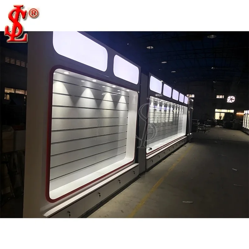 custom.Modern Electronics Showroom Display Furniture Design with LED Lighting Mobile Phone Shops-Eco-Friendly Retail Display