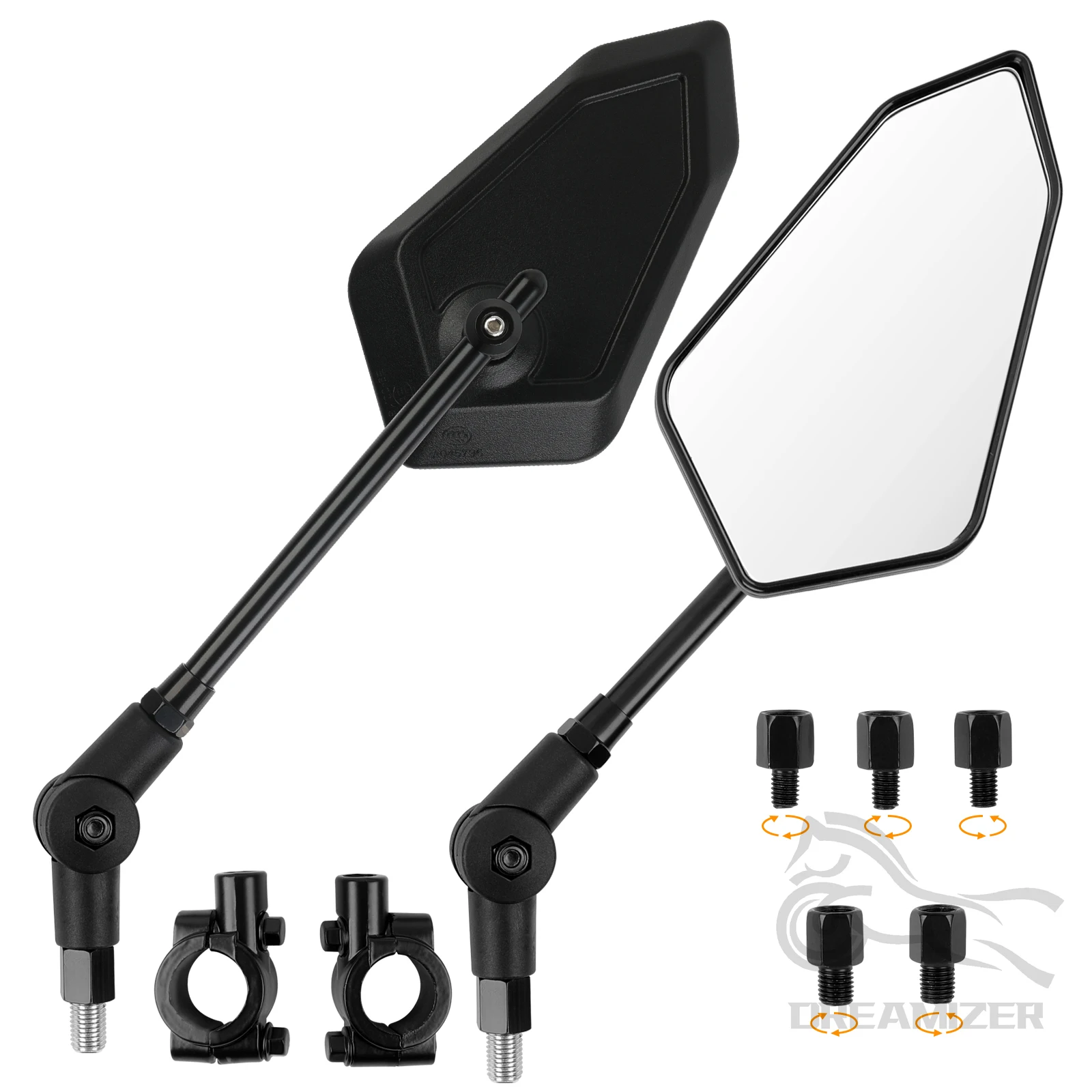 

Motorcycle Mirrors Unique Rearview Sports Motorcycle Accessory For Honda Kawasaki Scooter E-Bike Rear View Back Side Mirror