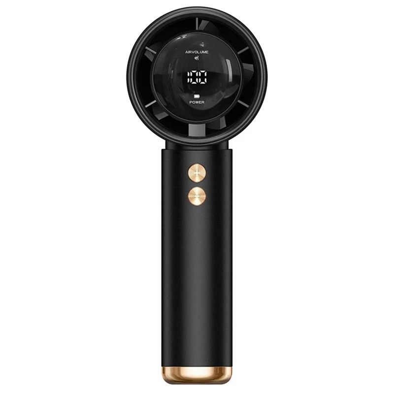 Kipas Portabel Genggam Kipas Kecil Kipas Mini Turbo Isi Ulang Hitam