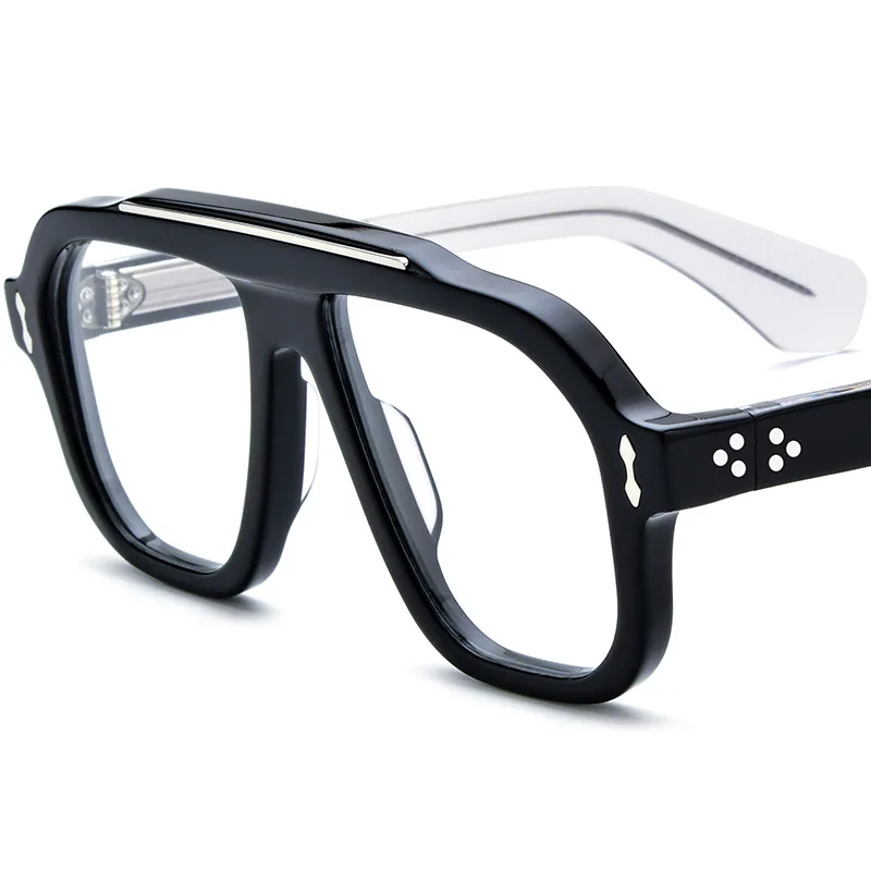 New Fashion Personalized Color Matching Men's Luxury Pilot Glasses Casual Retro Travel Decoration Women's Acetate Eyeglass Frame
