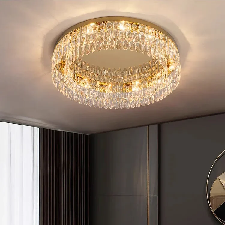 

The new modern light luxury living room, creative bedroom study lamps, simple atmosphere, luxury crystal ceiling lamp