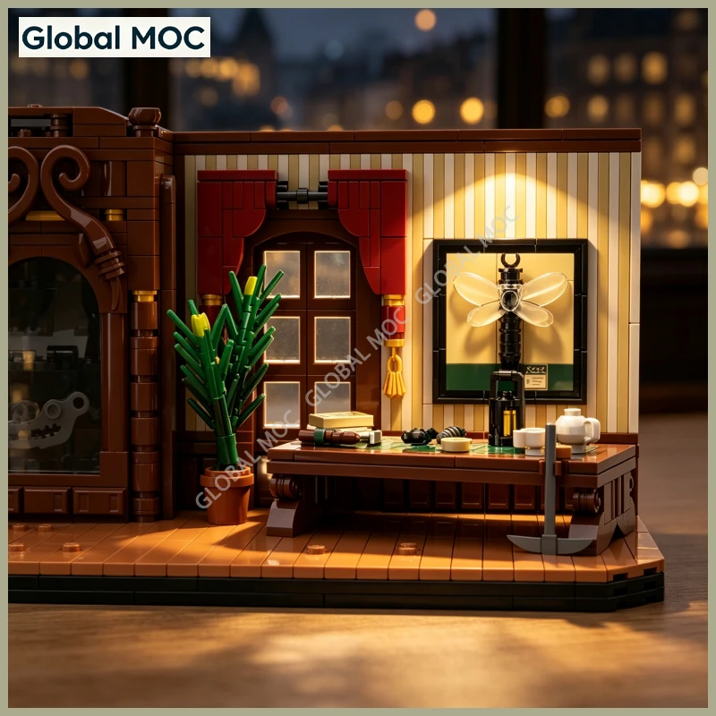 Custom Fossil Research Office MOC Building Blocks Scientist Working Space Brick Model Desktop Scene Diorama Ornament
