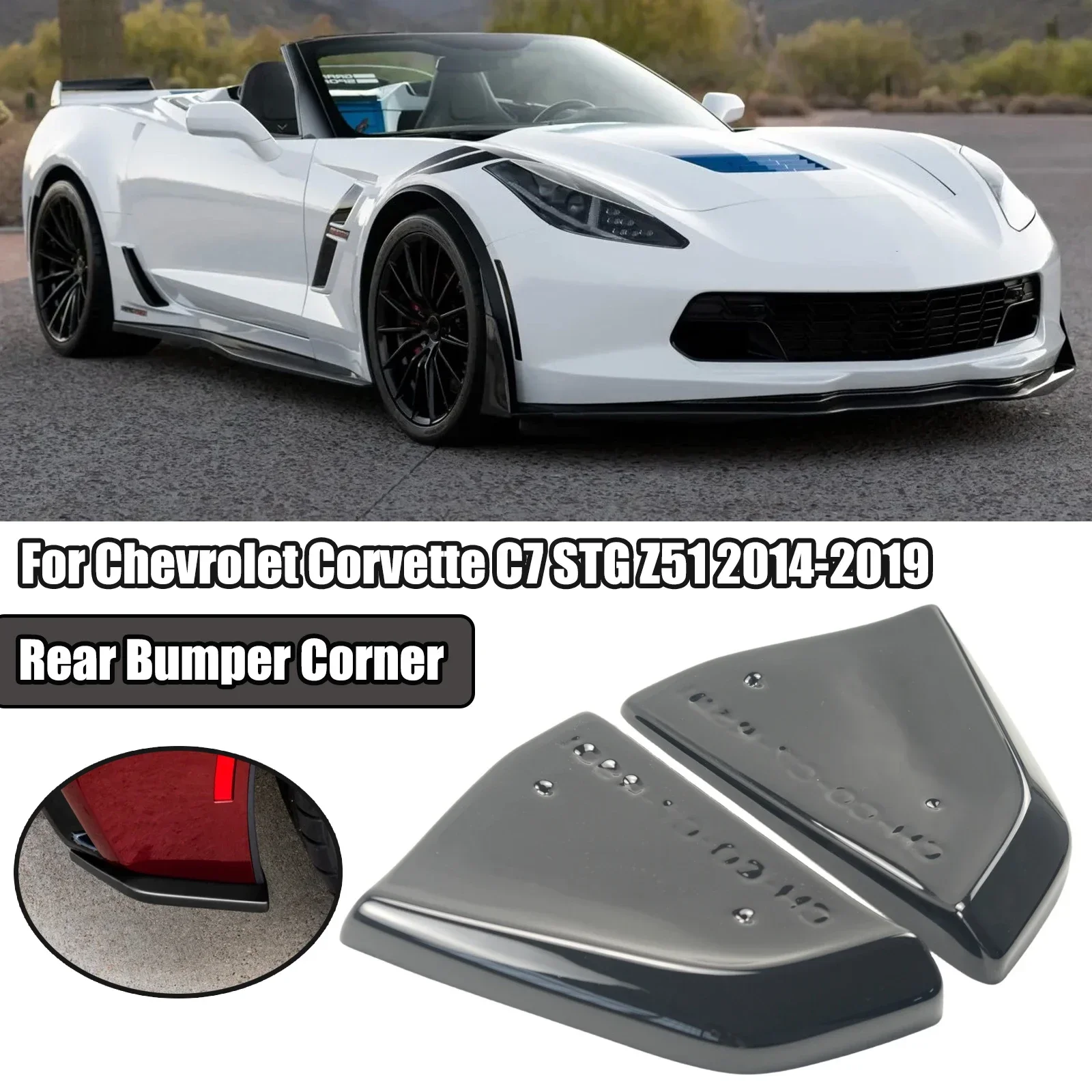 

Для Chevrolet Corvette C7 STG Z51 2014-2019 уголки заднего бампера боковой диффузор спойлер спойлер подкладка крыло автомобильный аксессуар