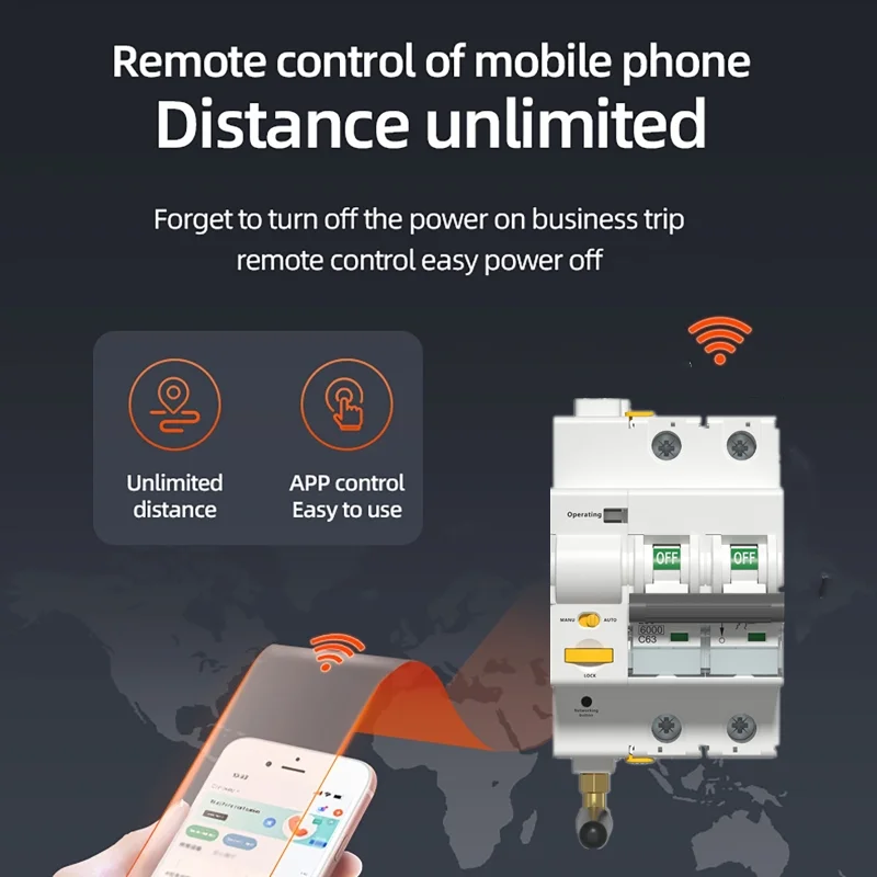 32A 230V Smart Circuit Breaker Compatible with Tuya APP Remote Control WIFI Reset Circuit Breaker with Auto Reclosing Function