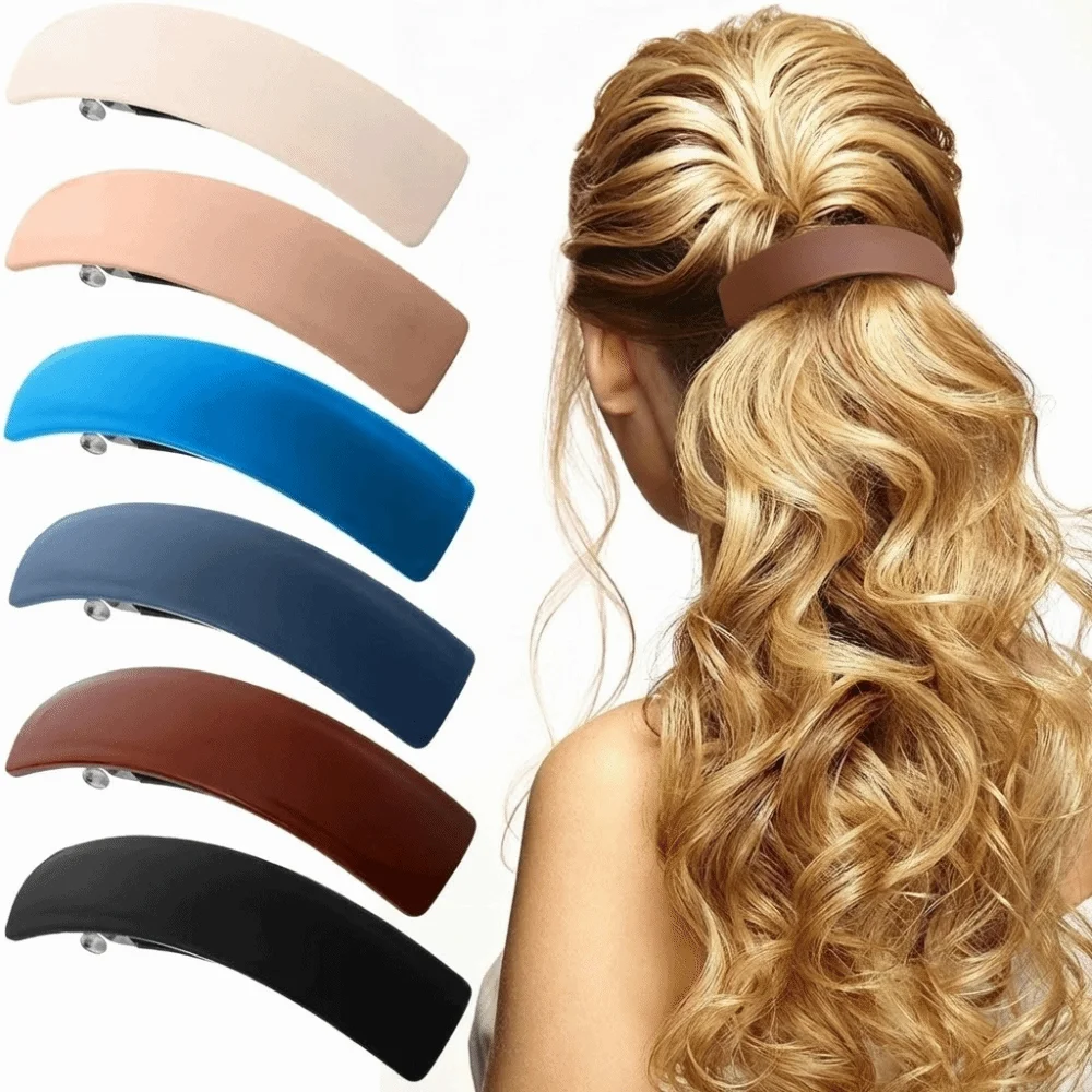 

6Pcs Simple Vintage Style Acetate Hairpin Geometric Design Marble Colorful Snap Barrettes Spring Clips Hair Accessories