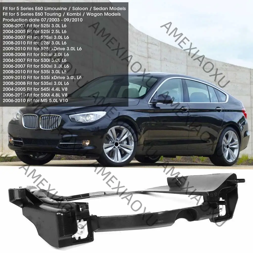 Black Headlight Mounting Brackets Support 63126936090 63126936089 Fit For BMW 5 Series E60 E61 525I 528Xi 530I Auto Accessories view 3