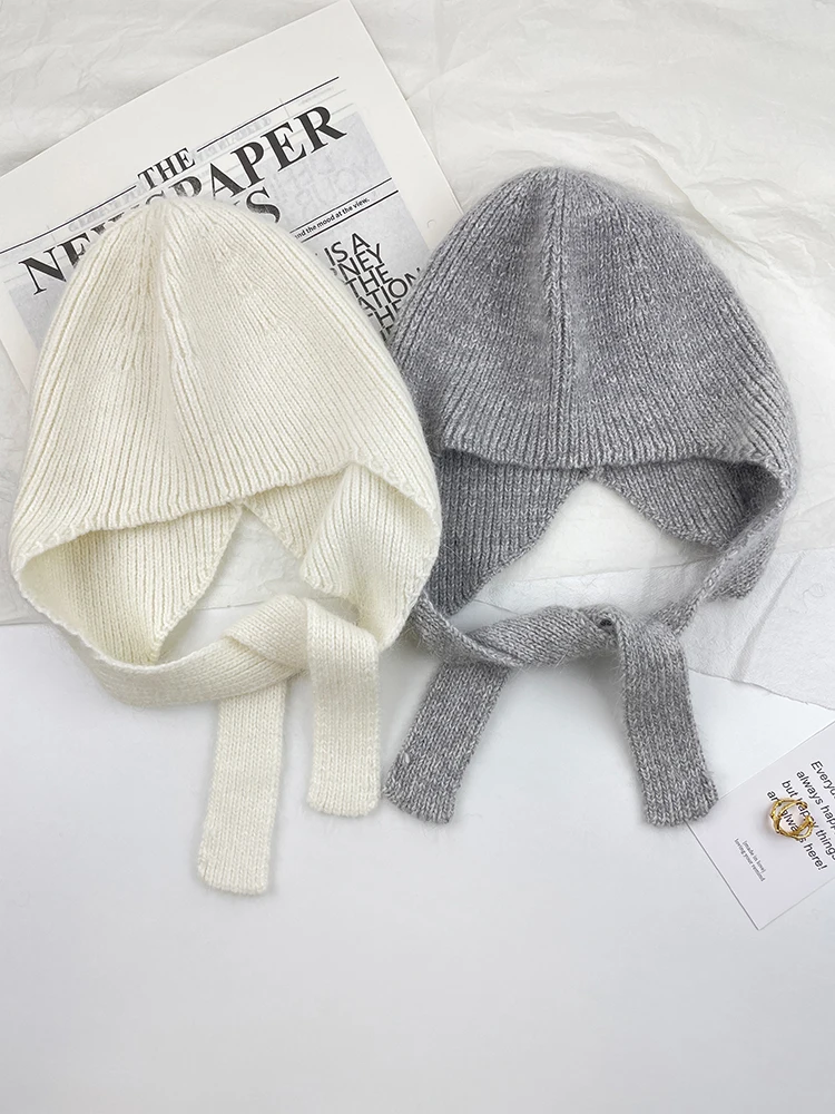 Gestrickte Gehörschutz Hüte Für Frauen Männer Winter Warme Beanies Caps Outdoor Ski Balaclava Bib EarCaps Damen Skullies Hüte gorros – Detail 11