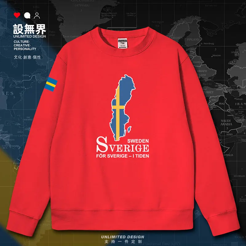 Sweden National Map of the Kingdom of Sweden mens hoodies hoodie jerseys printed long sleeve casual new autumn winter clothes