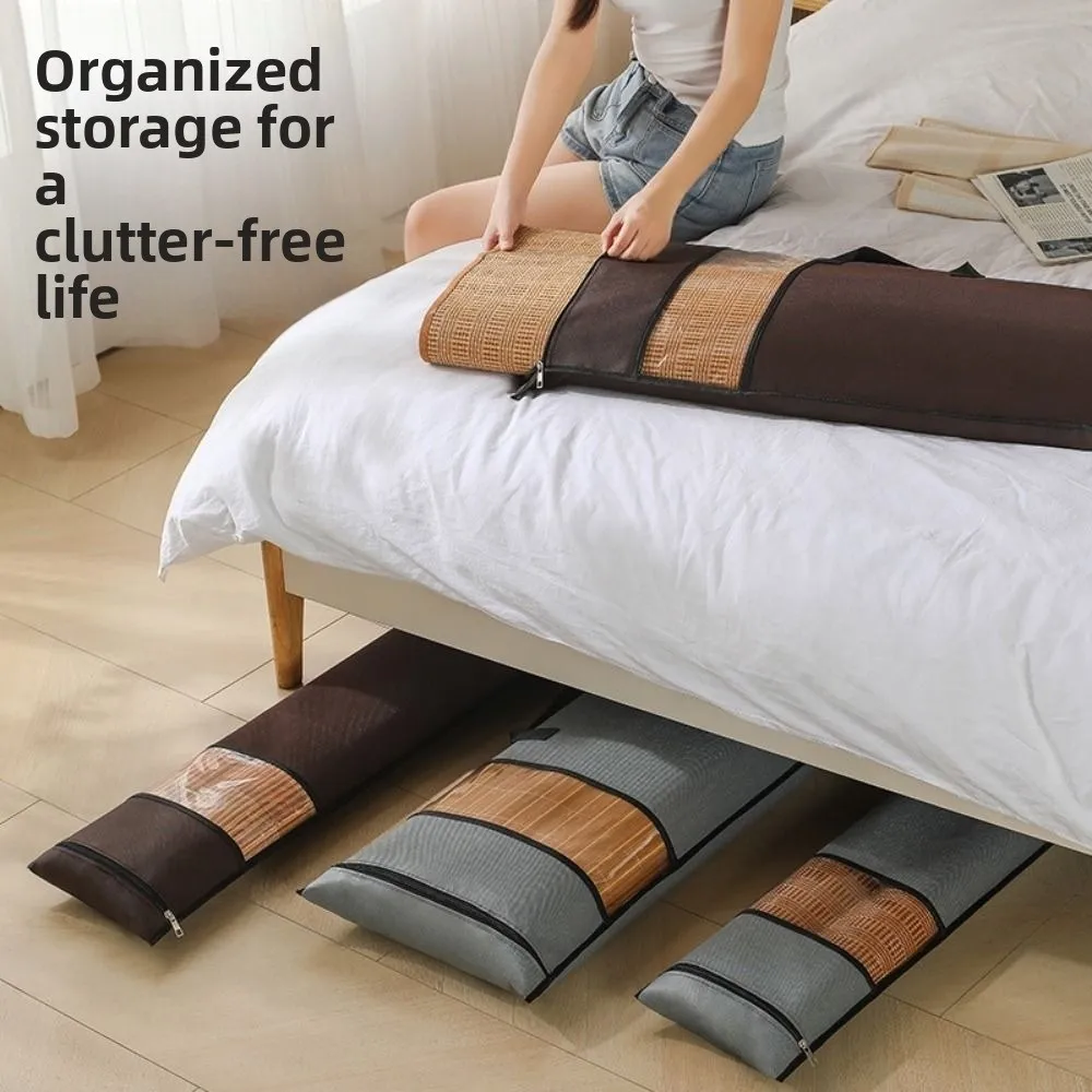 

Portable Mat Storage Bag Clear Window Dust-proof Mat Folding Dust Cover Thickened Large Capacity Summer Mat Organizer