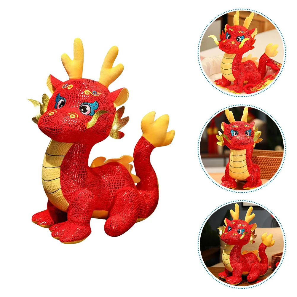 Chinese Style Year of The Dragon Mascot Child Kid Gifts Pp Cotton Stuffed Toy