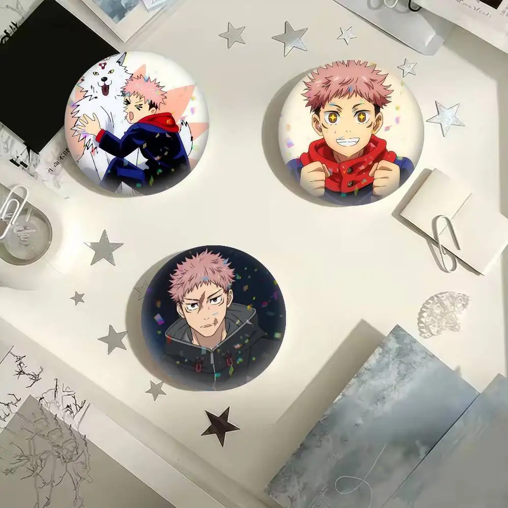 Cartoon C-Character Yuji Itadori   25mm 32mm 44mm 58mm 75mm Brooches Badges Pins for Accessories Gift