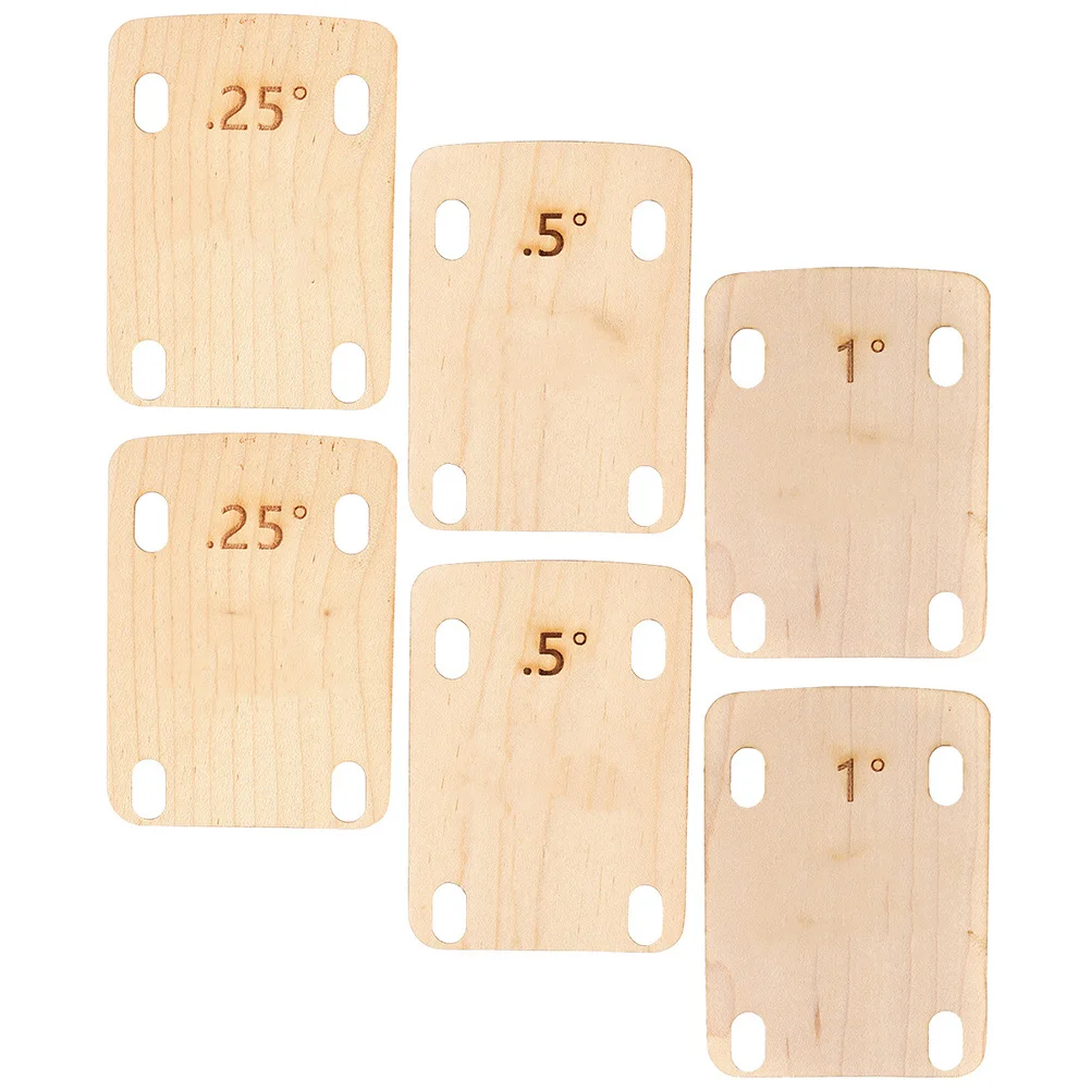 

6pcs 3 Shims Maple Wood 0 25 0 5 1 Degrees Guitar Neck Plate Thickness Spacers Bass Electric Guitar Supplies Accessories