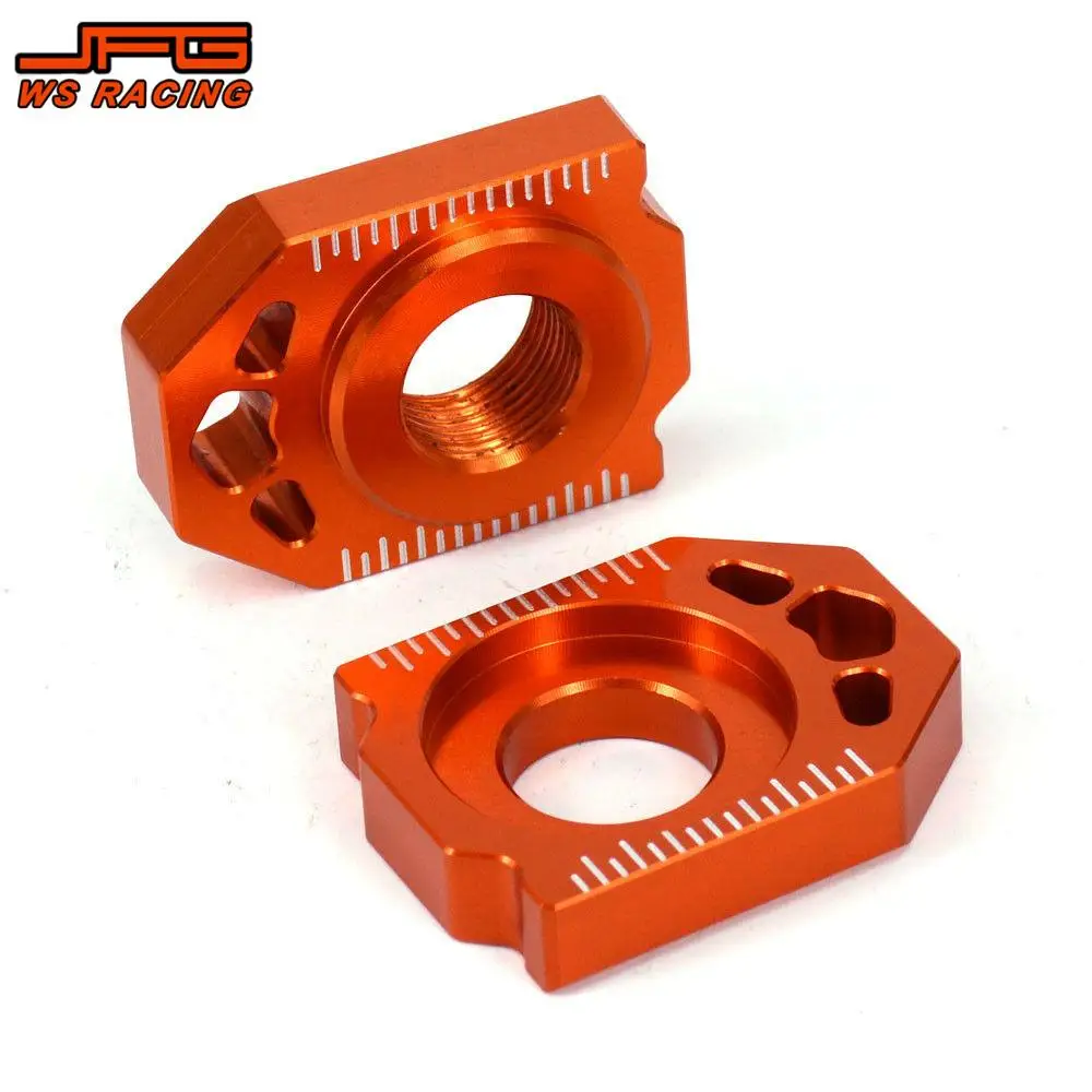 Motorcycle CNC Rear Adjuster Axle Block Chain For KTM SX SXF XC XCF 125 150 200 250 300 350 400 450 2013 2014-2016 Dirt Pit Bike