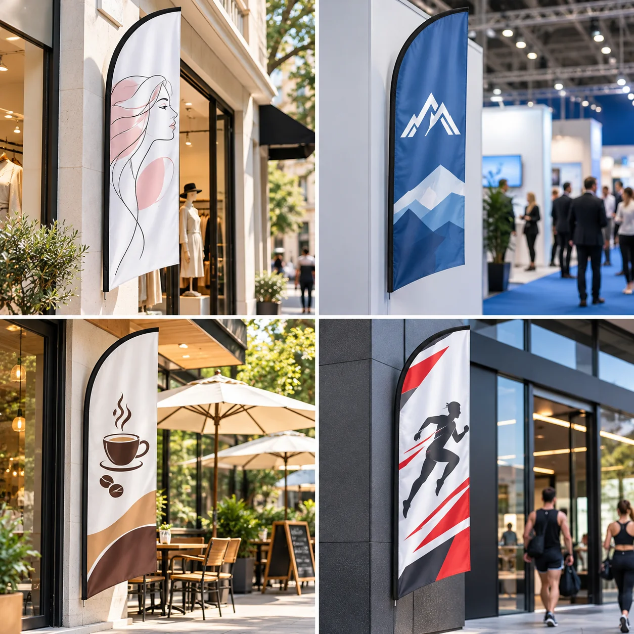 Custom Feather Flag Banner with Logo Personalized Outdoor Advertising Flag for Businesses Retail Stores Events No Pole Included