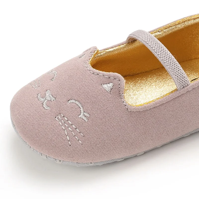 Cute Spring and Autumn 0-12M Women's Baby Flat Shoes with Soft and Comfortable Cloth Bottom, Anti slip Princess Shoes for Infant