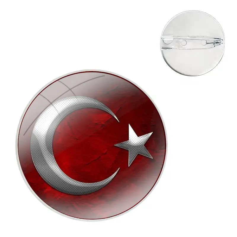 Emblema Broche Pin para Roupas e Mochila Decoração, Acessórios para Mochila, República da Turquia Bandeira, Presente