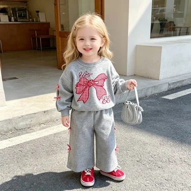 New Autumn Girls Long Sleeve Sweatshirt & Jogger Pants Two-piece Set