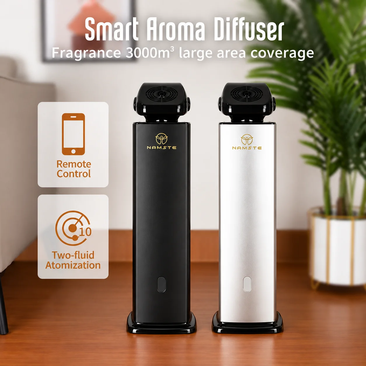 NAMSTE Electric Aroma Diffuser 5000m³ Large Coverage 500ML Essential Oils Remote Control Smart Scent Device Diffuser for Home