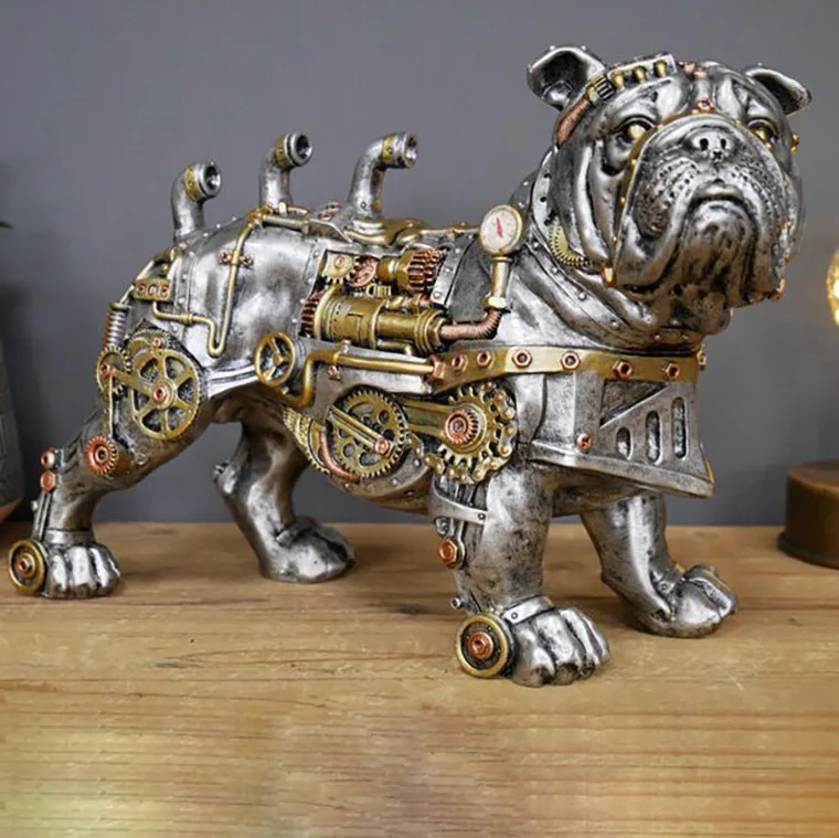 

Creative independent station mechanical dog statue crafts living room desktop display window lobby home decoration gifts