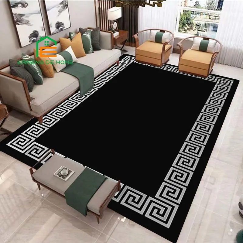 Luxury Frame Pattern Rug for Bedroom Living Room Carpet for Kitchen Floor Mats Home Decor Non-Slip Floor Pad Rug 15 Sizes