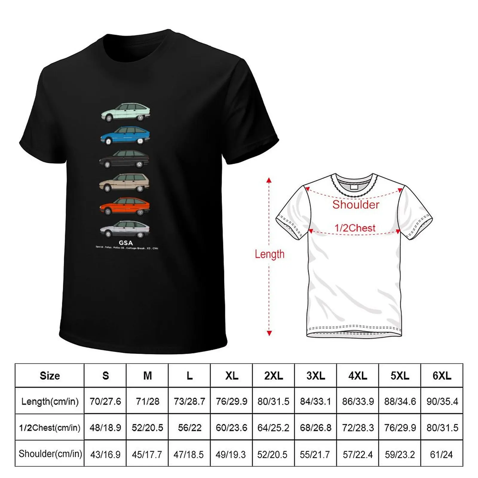 Citron GSA Classic Car Collection T-Shirt Big and Tall Short Sleeve Tee