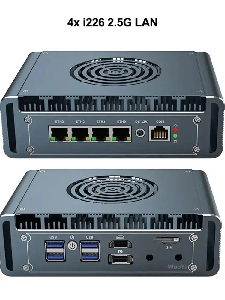 4x Intel i226 2.5G Lan Mini Firewall Router J5005 J6412 N6005 N5100 Industrial Computer Pfsense OPNsense Proxmox Home Server 4G