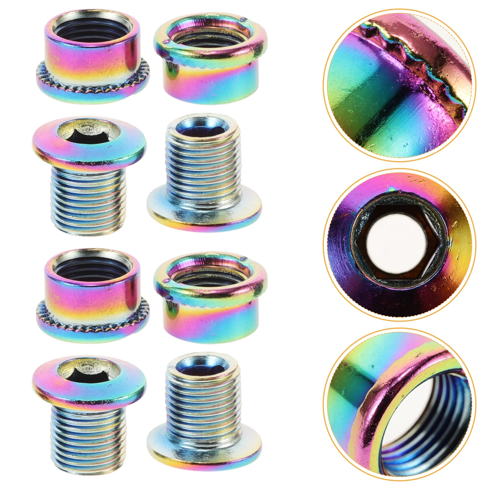 

5Sets Portable Bike Chainring Screws Crank Bolts Aluminum Alloy Lightweight Durable Fixing Bolts Compatible for Road Mountain