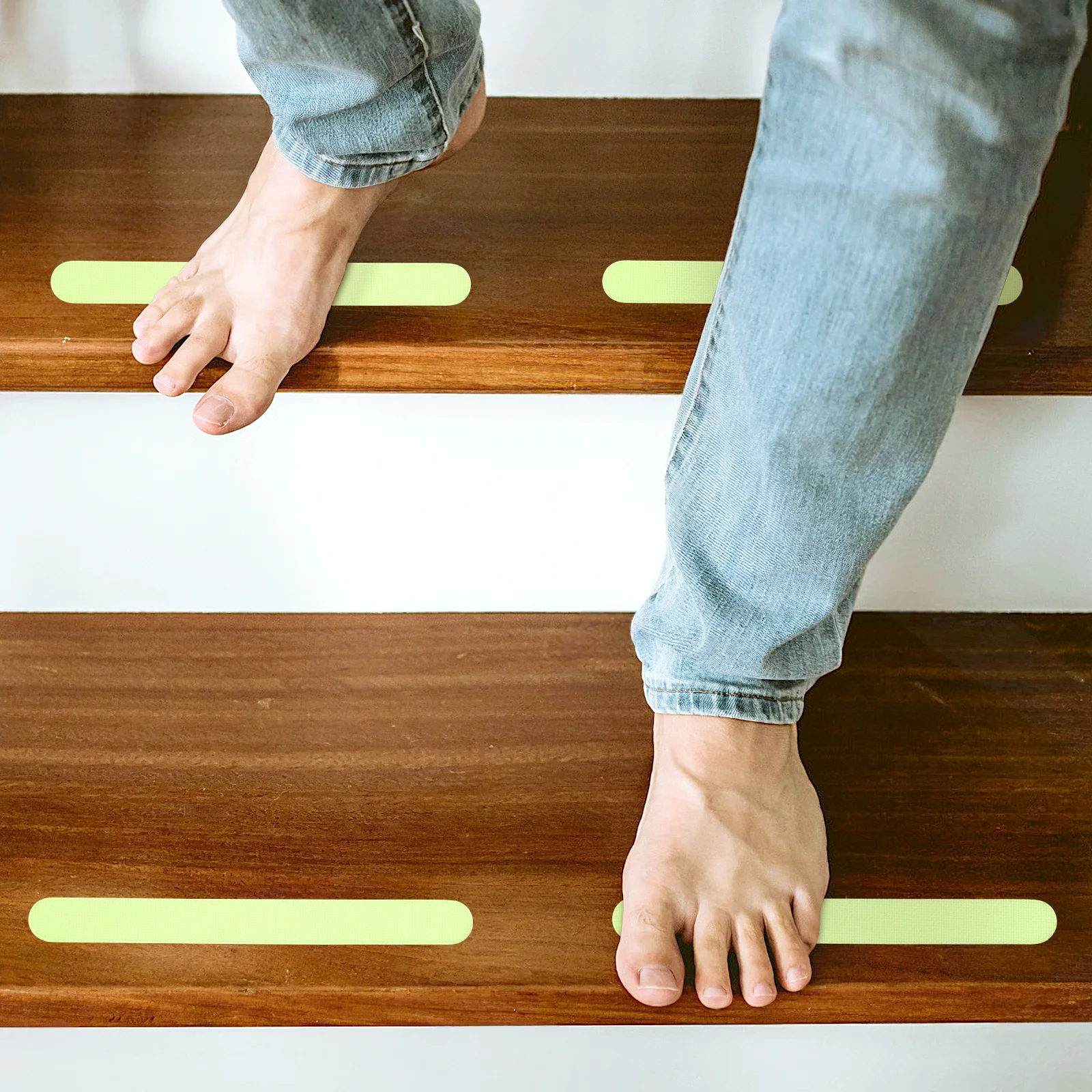 

24Pcs Anti-Slip Strips Tape Premium Waterproof Non-Skid Stair Treads Glow in Dark for Steps Ramps Floors Luminous Safety