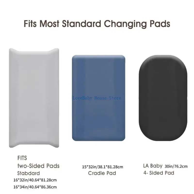 BX0D 3 قطعة وسادة تغيير حفاضات الأطفال الأكمام قابلة لإعادة الاستخدام غطاء مغير الحفاض غطاء حفاضات ناعم وقابل للتنفس ملاءات