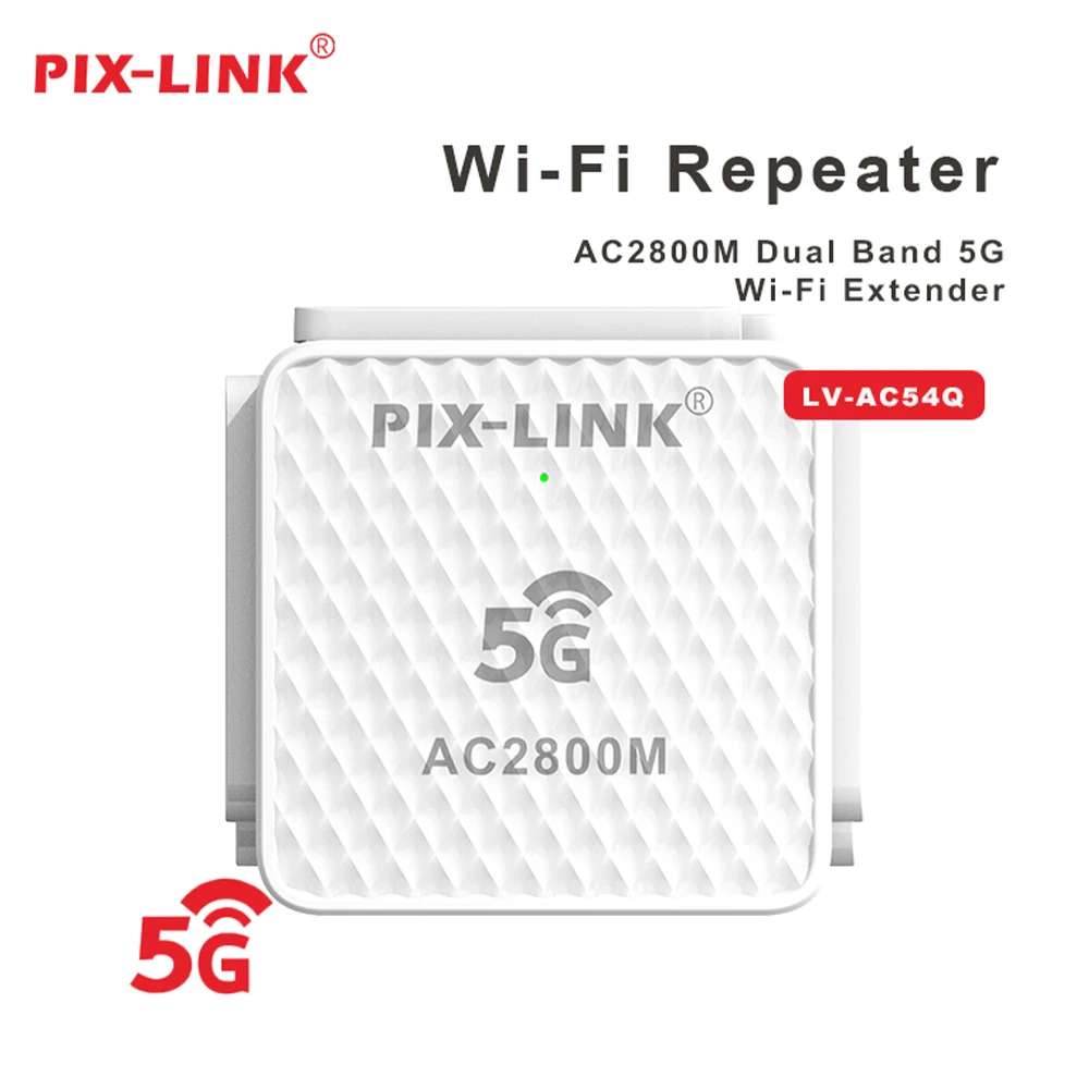 PIX-LINK 새로운 AC54Q 듀얼 밴드 무선 리피터 라우터 5G AC2800 벽 통과 WiFi 신호 증폭기 익스텐더 강력한 WiFi 부스터