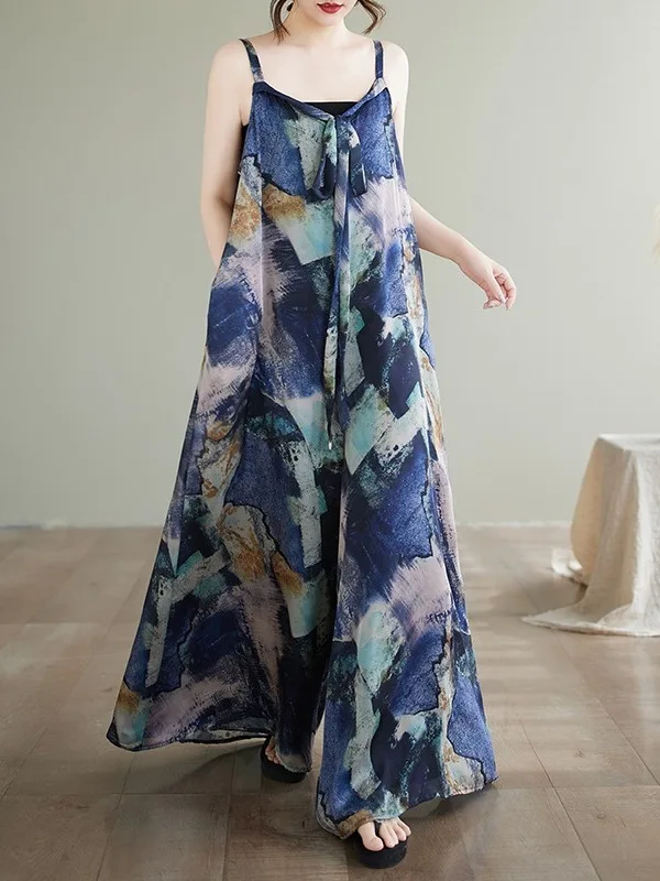 

Женские цельные широкие брюки большого размера, свободные удобные пляжные длинные брюки-карго с принтом для путешествий