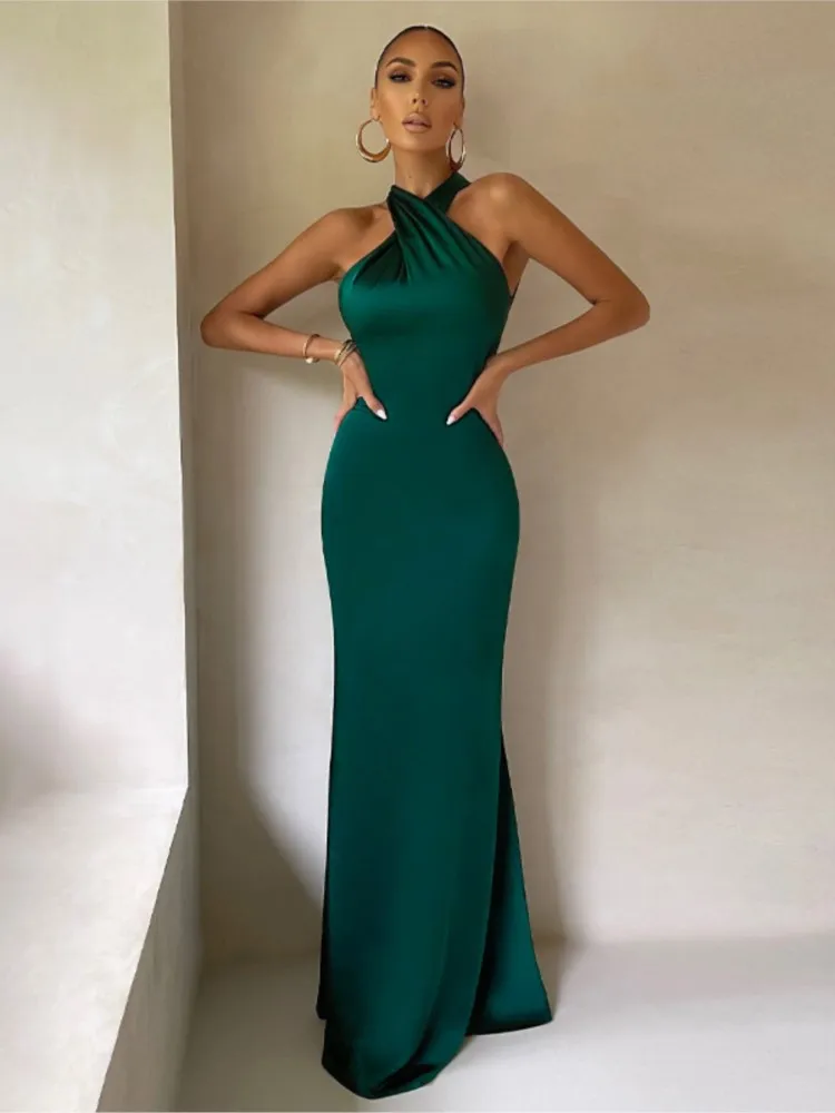 

Vestidos Para Mujer Elegant Dress Long Slim Bodycon Solid Color Dresses Women Spring Summer Dress Nightcklub Sexy Party Dresses
