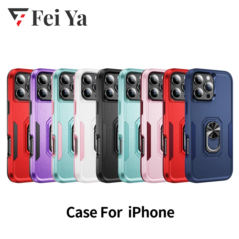 Macaron Color Pioneer Ring Casing for iPhone 16 15 14 13 12 11 Pro Max 7 8 Plus X XR XS Max Business Shockproof bumper Case Cape