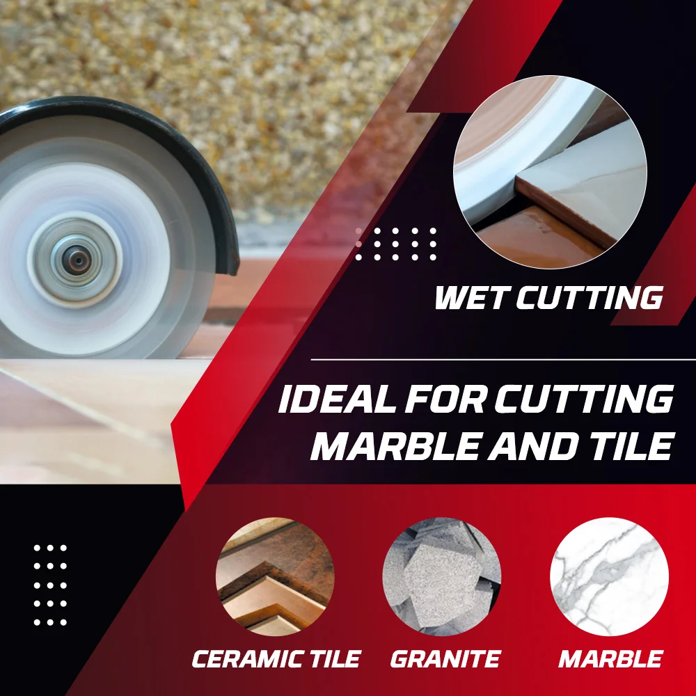 Casaverde 125mm Turbo Diamond Blade Super Tile Cutting Blade for Porcelain Tile Granite Marble Cutting Disc