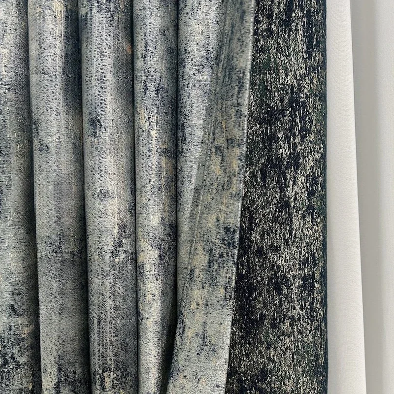 High End Textured Gold Wire Jacquard Curtains,livingroom,bedroom,villa,high-precision Dark Gray Curtains, Home Curtains Custom