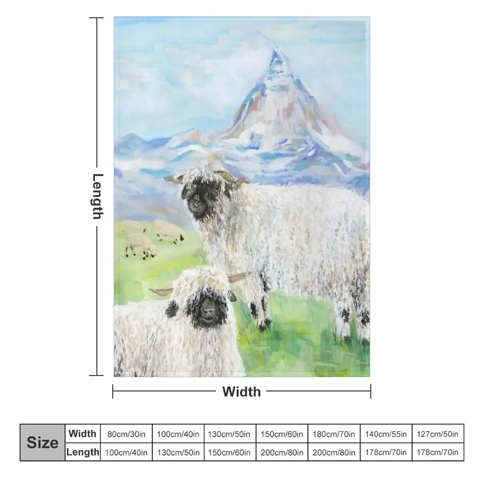 Valais Blacknose Sheep at the Matterhorn Throw Blanket Summer Weighted Blankets