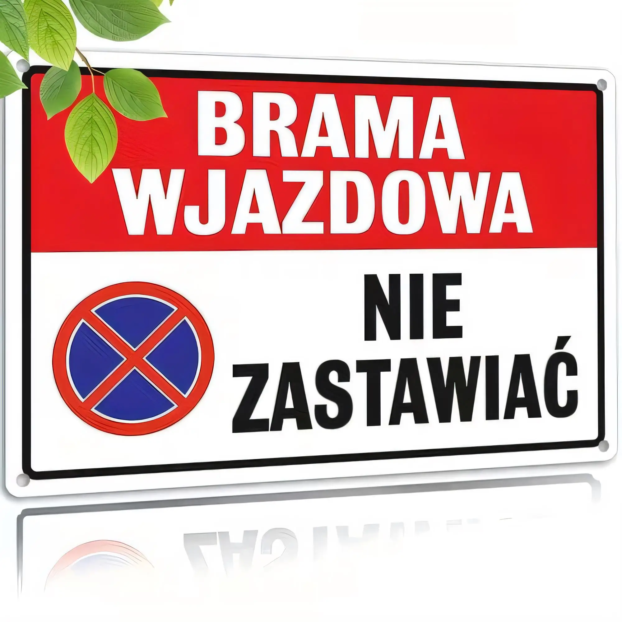 Tin Sign BRAMA WJAZDOWA NIE ZASTAWIAĆ Road Stop Warning Metal Sign Vintage Street Garage Wall Decor   Retro Plaque Bar Pub Home