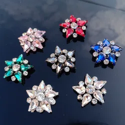 AHYONNIEX 5 PCS Star Flower Rhinestones Bead Patches Sew On Beading Applique Clothes Shoes Bags Decoration Patch DIY