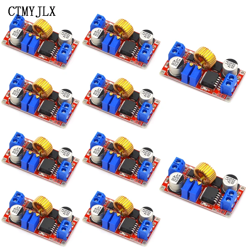10 Stück XL4015 5A DC DC Buck Power Converter 8–34 V auf 1,25–32 V CC CV LED-Treiber Step Down Ladeplatine Lithium-Ladegerät-Modul